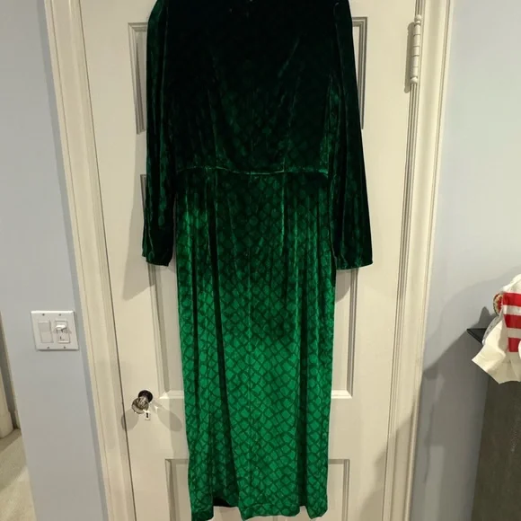 green emerald velvet dress Kelly Dress in Emerald  SALONI